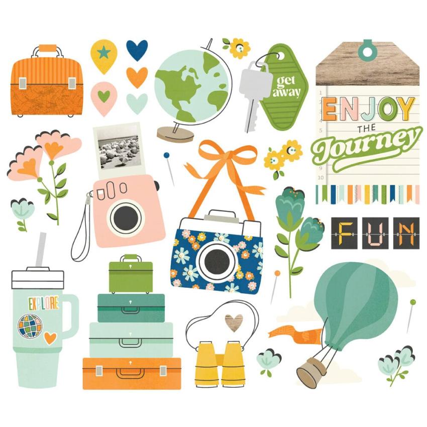 Simple Stories - Stanzteile "Happy Travels" Big Bits & Pieces 