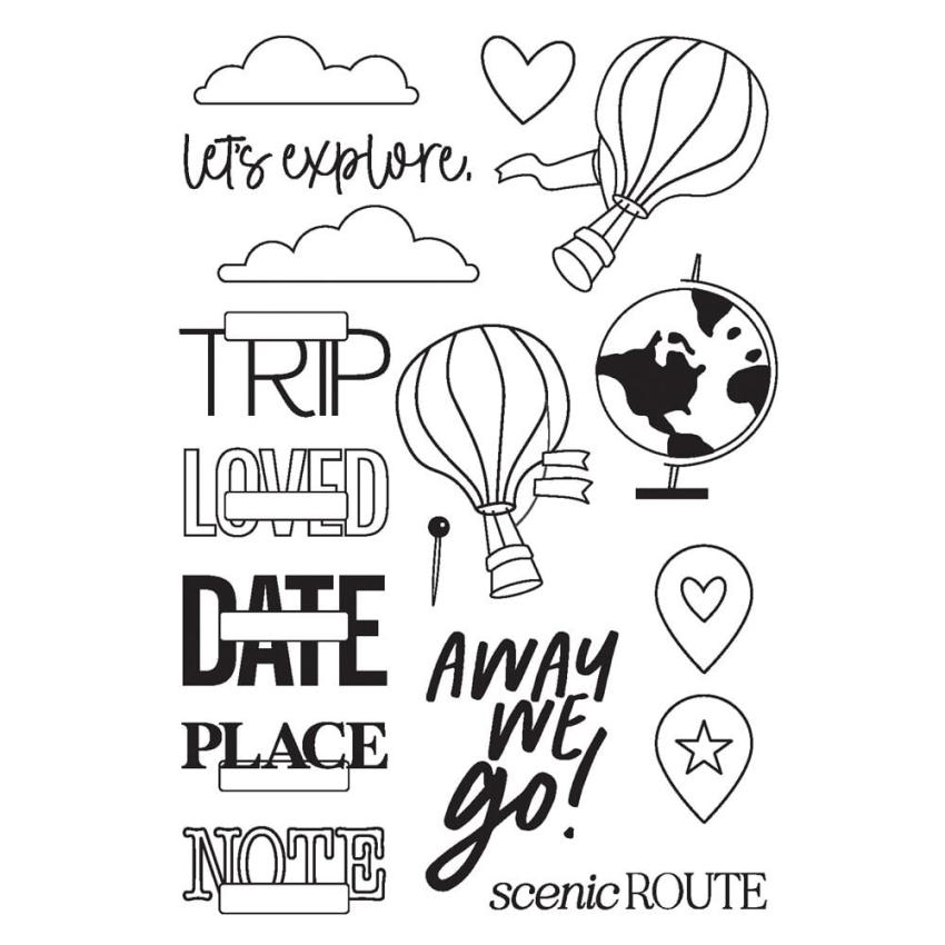 Simple Stories - Stempelset "Happy Travels" Clear Stamps 
