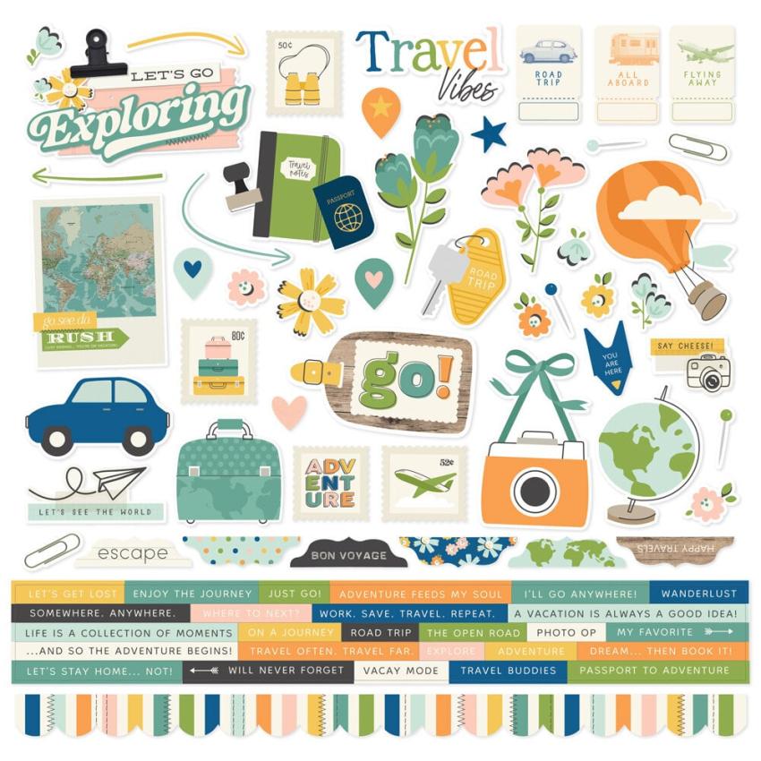 Simple Stories - Collections Kit "Happy Travels" 12 Bogen Designpapier