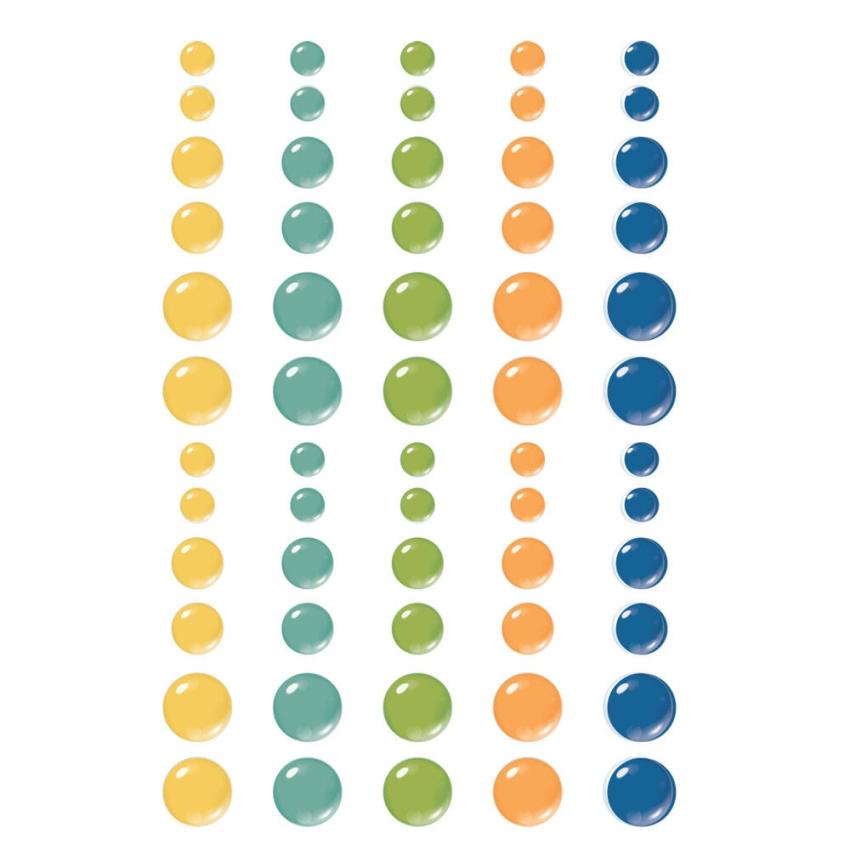 Simple Stories - Enamel Dots "Happy Travels" 60 Stück 