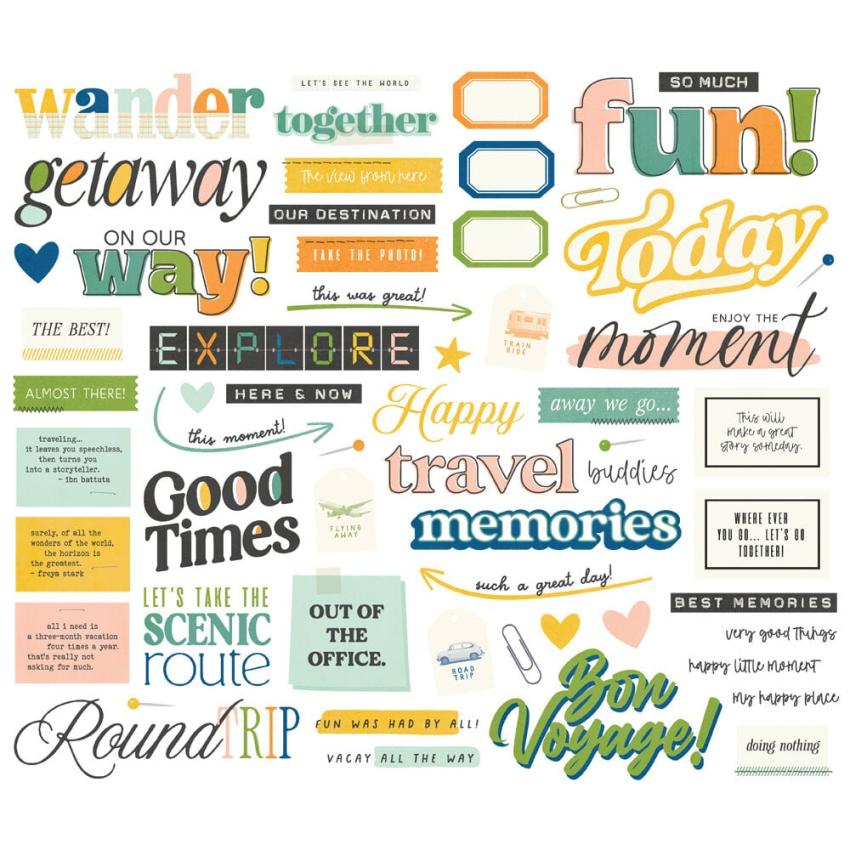 Simple Stories - Stanzteile "Happy Travels" Sentiment Bits & Pieces 