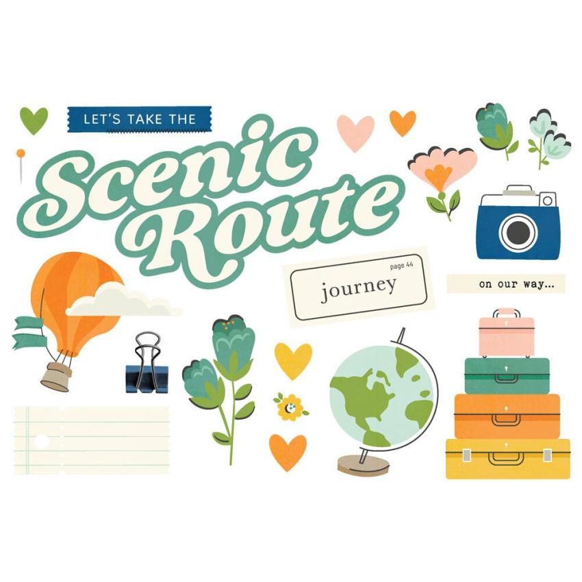 Simple Stories - Stanzteile "Happy Travels" Pages Pieces