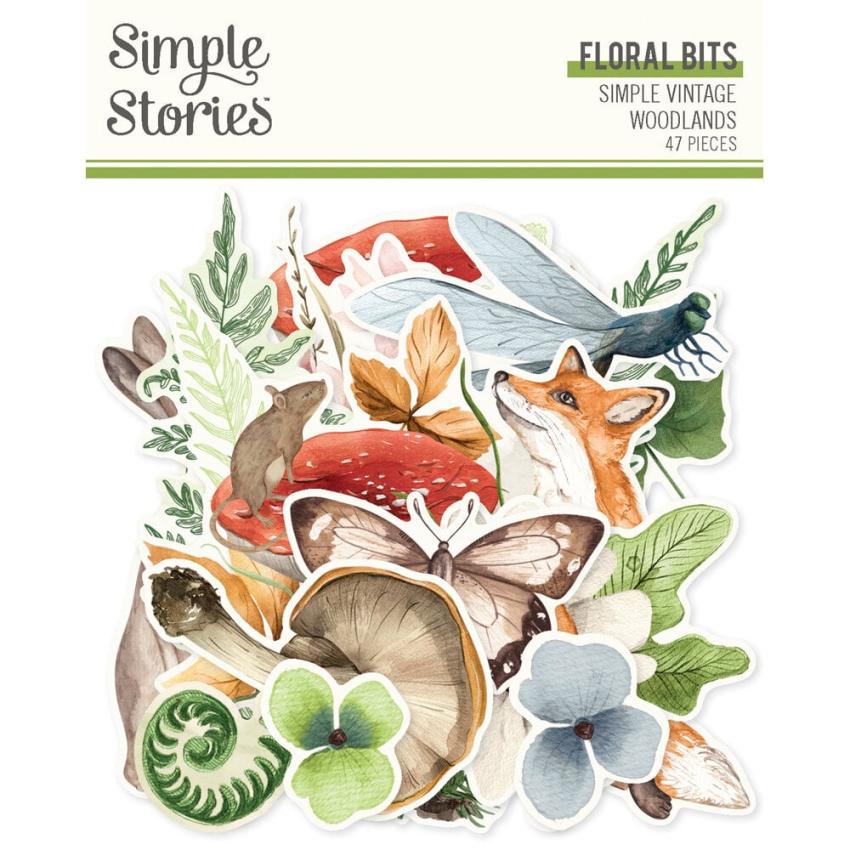 Simple Stories - Stanzteile "Vintage Woodlands" Floral Bits & Pieces 