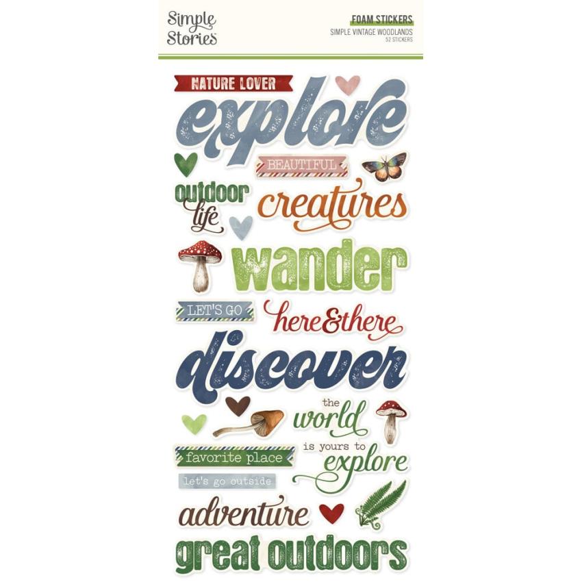 Simple Stories - Aufkleber "Vintage Woodlands" Foam Sticker