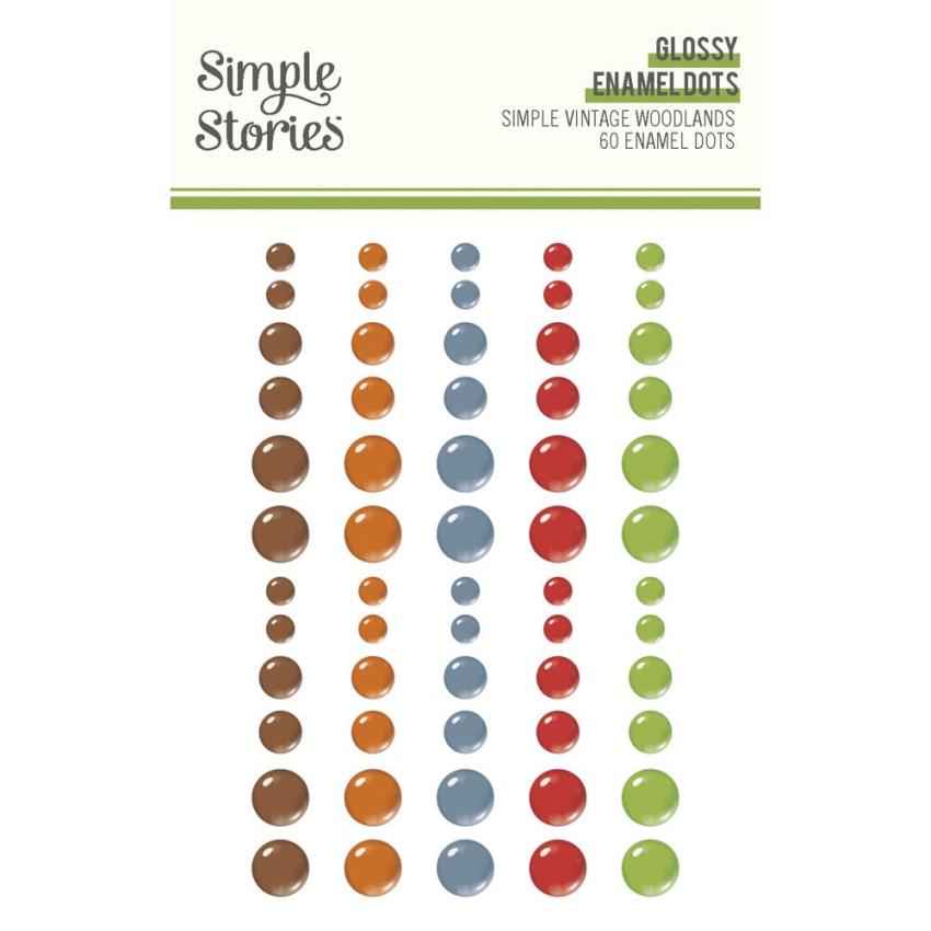 Simple Stories - Enamel Dots "Vintage Woodlands" 60 Stück 