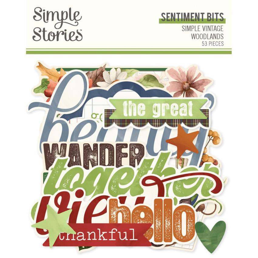 Simple Stories - Stanzteile "Vintage Woodlands" Sentiment Bits & Pieces 