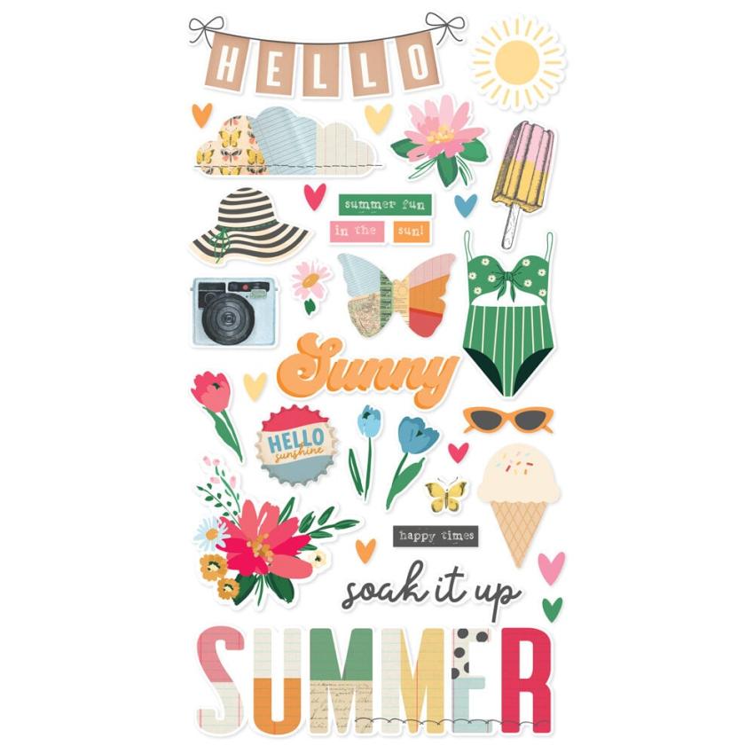 Simple Stories - Aufkleber "Sunny Days" Chipboard Sticker 
