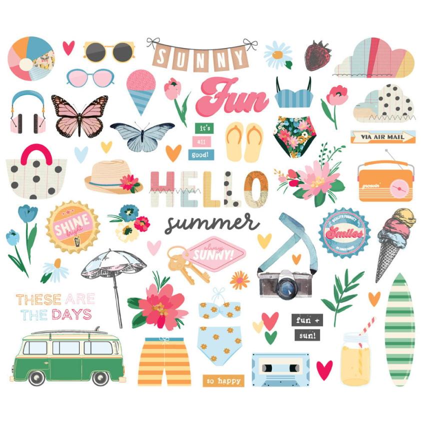 Simple Stories - Stanzteile "Sunny Days" Bits & Pieces 