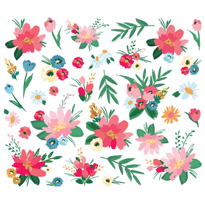 Simple Stories - Stanzteile "Sunny Days" Floral Bits & Pieces 