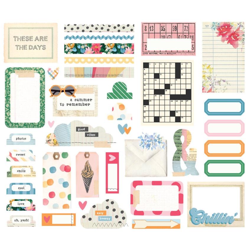 Simple Stories - Stanzteile "Sunny Days" Journal Bits & Pieces 