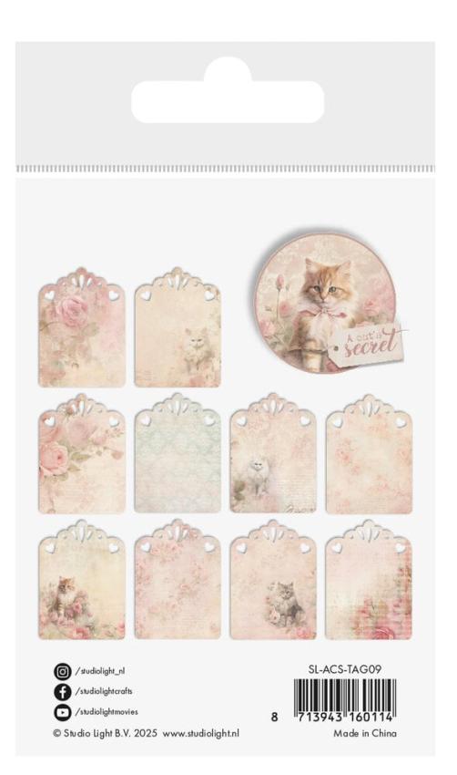 Studio Light - ATC Paper Tags "A Cat's Secret" 20 Stück