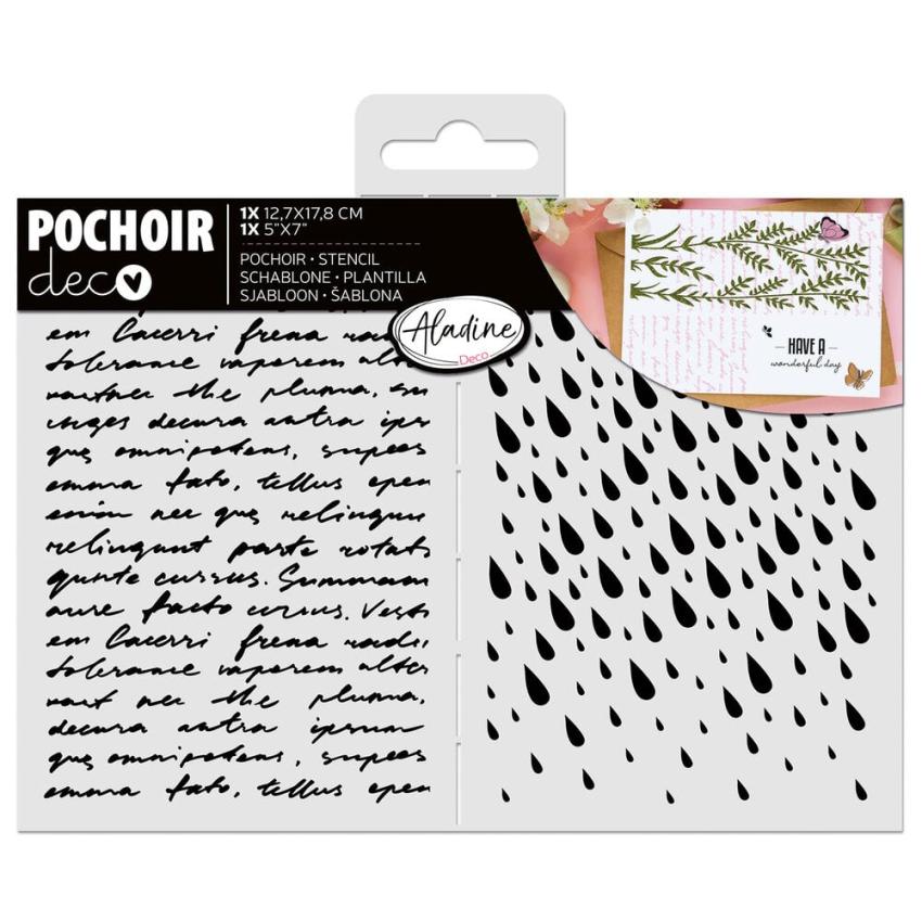 Aladine - Schablone 13x18cm "Written Words & Drops" Stencil