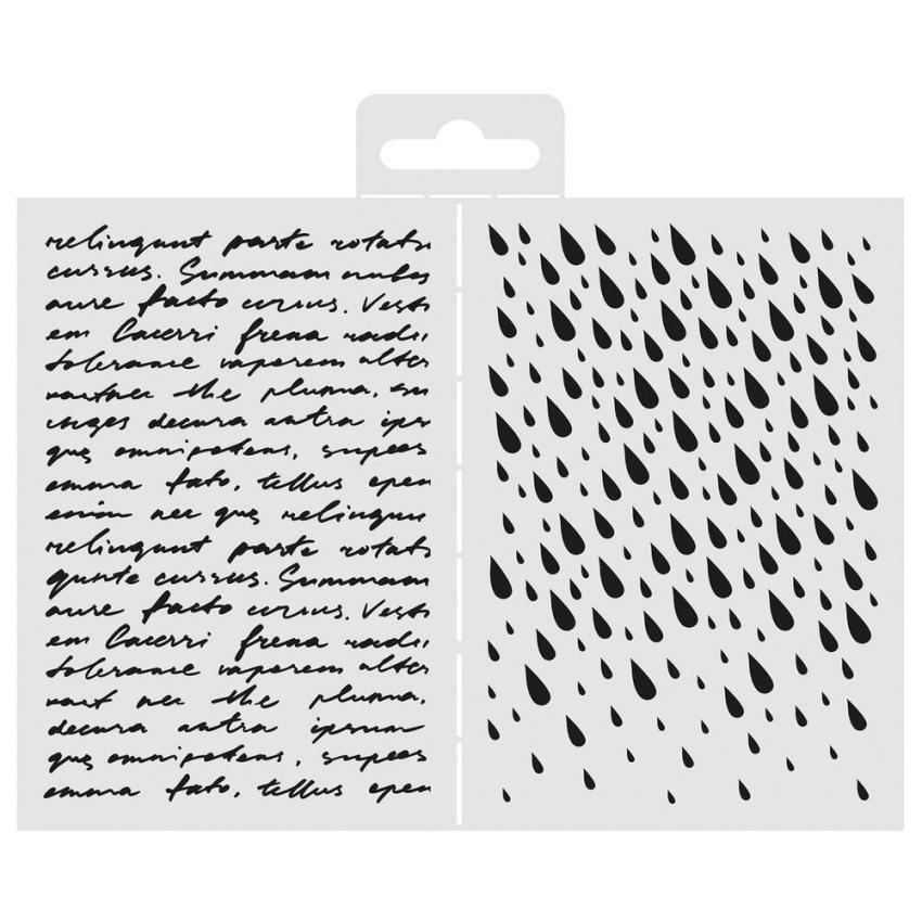 Aladine - Schablone 13x18cm "Written Words & Drops" Stencil