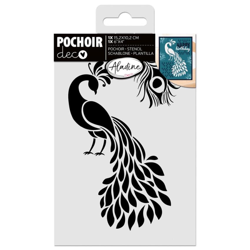 Aladine - Schablone 15x10cm "Peacock" Stencil