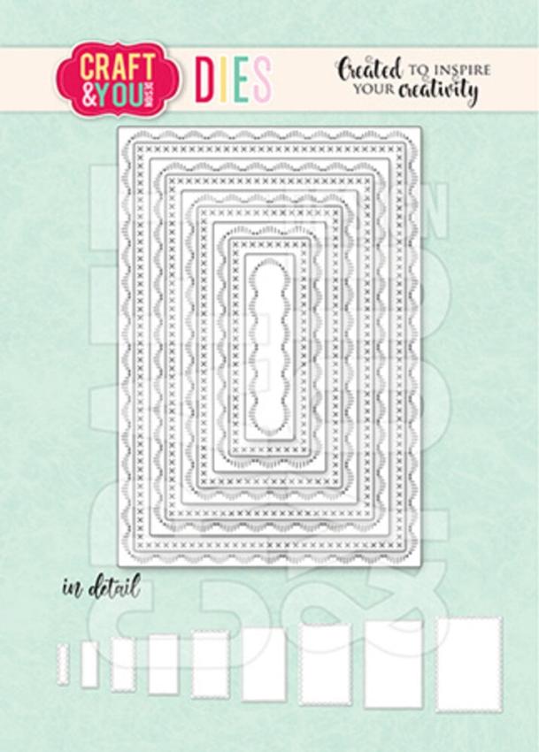 Craft & You Design - Stanzschablone "Rectangles Base Decorative Stiches" Dies