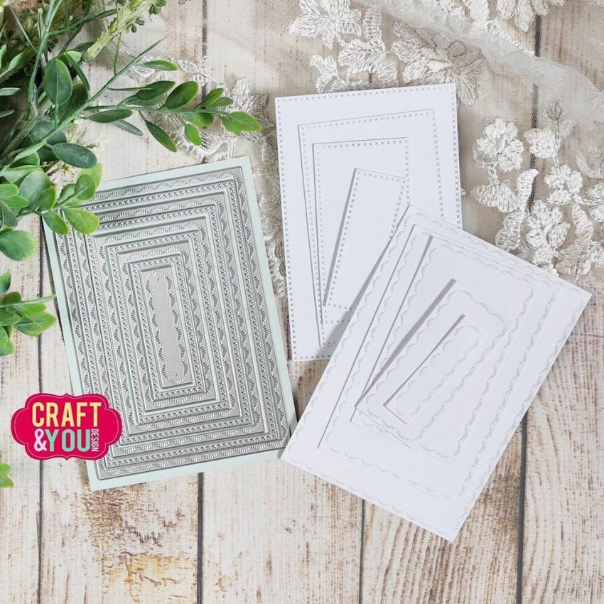 Craft & You Design - Stanzschablone "Rectangles Base Decorative Stiches" Dies