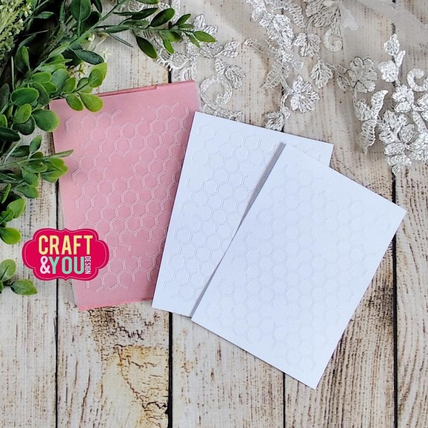 Craft & You Design - Prägefolder "Honeycomb Background" Embossingfolder
