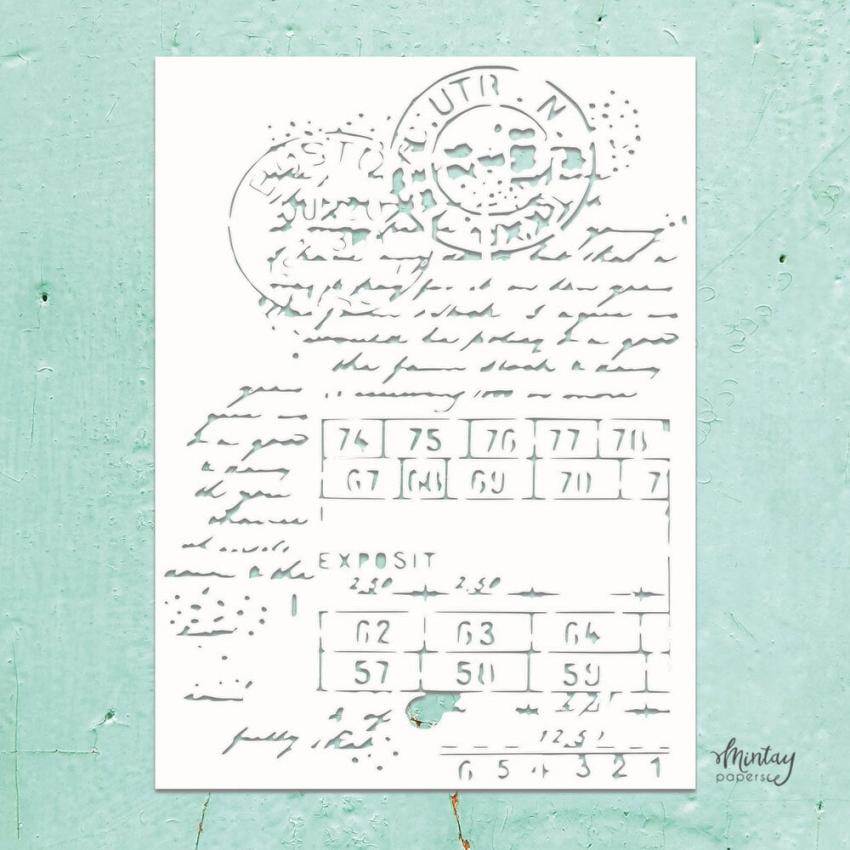 Mintay Papers - Kreativa Collection - Schablone 6x8 Inch "Mixed 1" Stencil