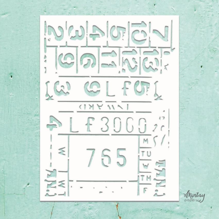 Mintay Papers - Kreativa Collection - Schablone 6x8 Inch "Mixed 3" Stencil