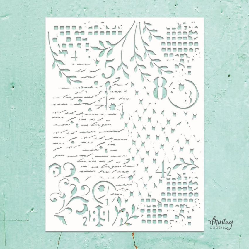 Mintay Papers - Kreativa Collection - Schablone 6x8 Inch "Mixed 4" Stencil