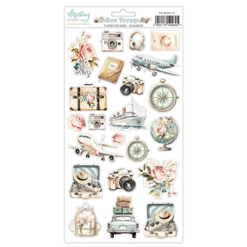 Mintay Papers - Aufkleber "Bon Voyage" Paper Sticker Elements 6x12 Inch