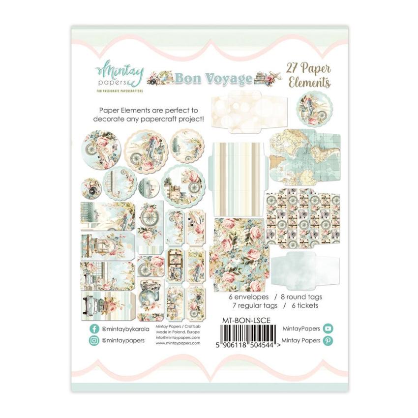Mintay Papers - Papier Elemente - Stanzteile "Bon Voyage" Paper Elements 6x8 Inch