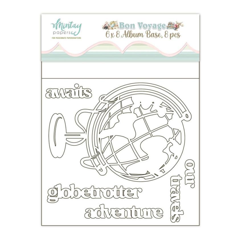 Mintay Papers "Bon Voyage" Chipbaord Album Base 6x8 Inch