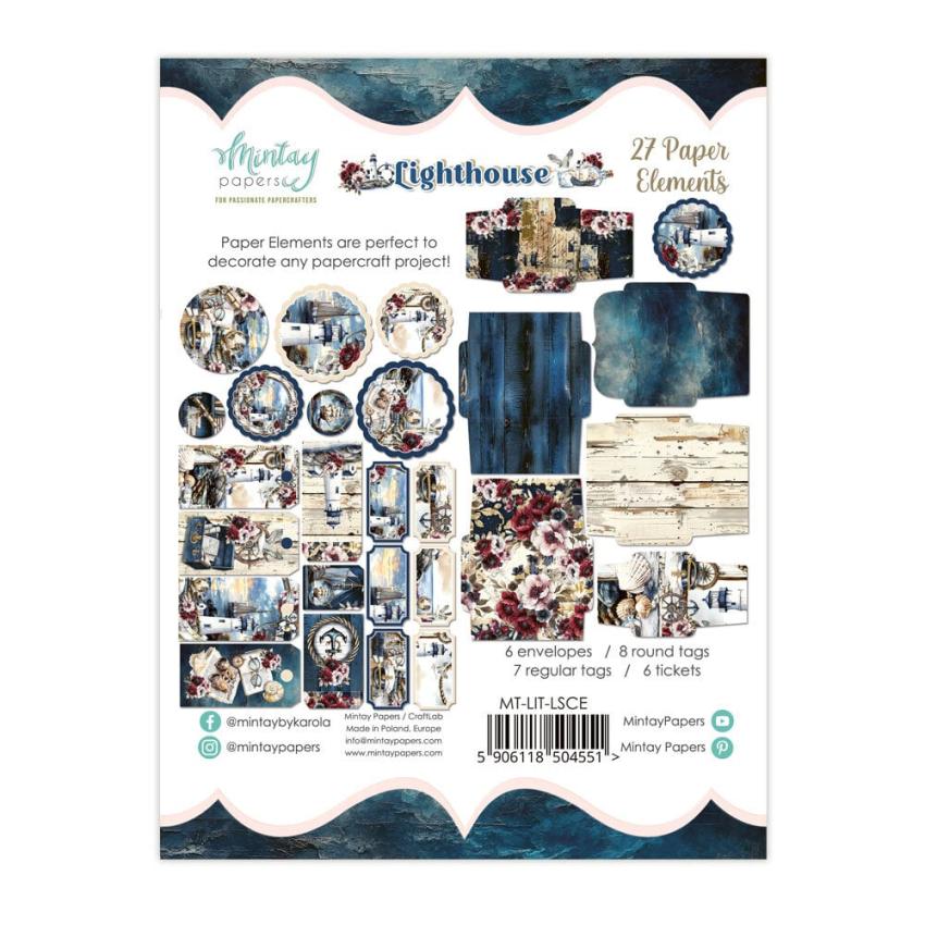 Mintay Papers - Papier Elemente - Stanzteile "Lighthouse" Paper Elements 6x8 Inch