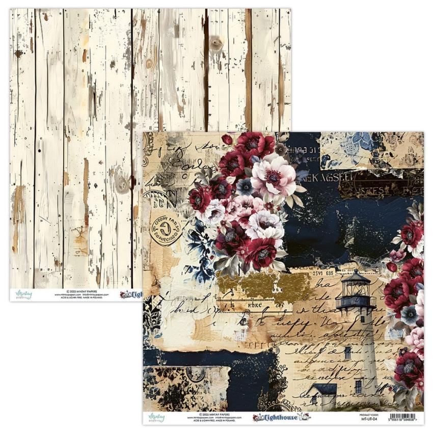 Mintay Papers - Designpapier "Lighthouse" Scrapbooking Paper Pad 8x8 Inch - 24 Bogen