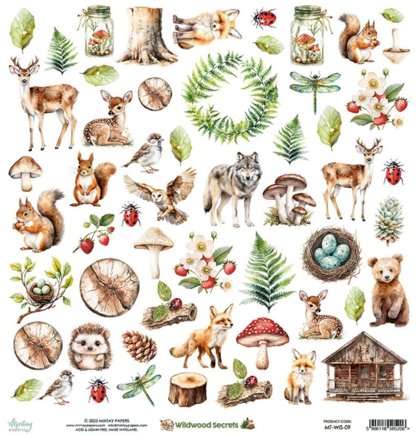 Mintay Papers - Papier Elemente "Wildwood Secrets" Paper Elements 12x12 Inch