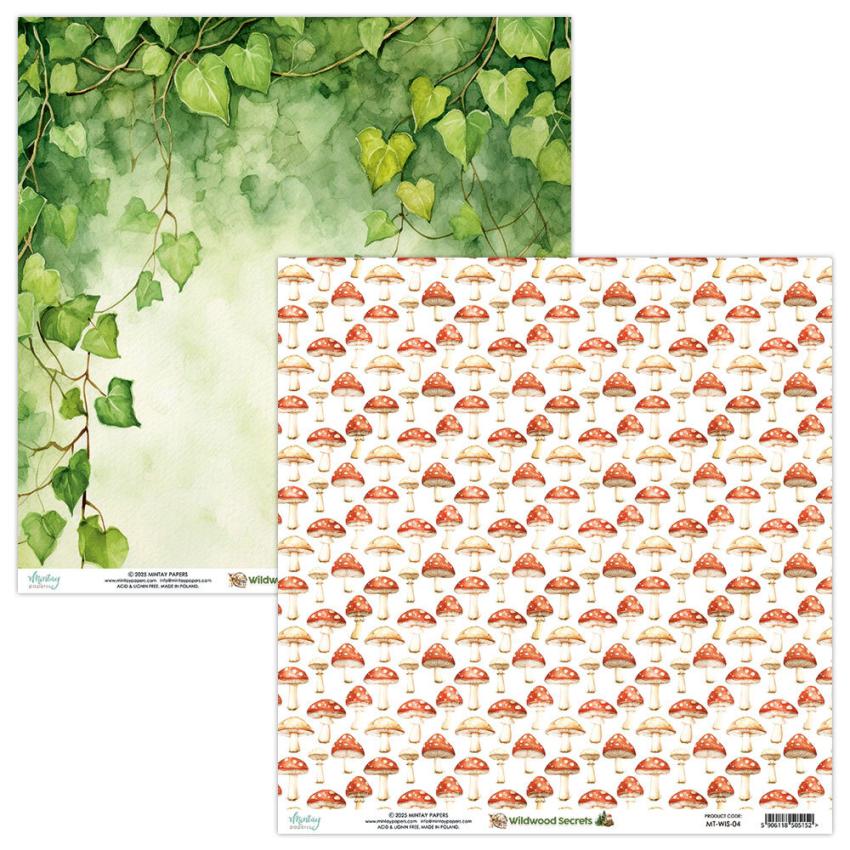 Mintay Papers - Designpapier "Wildwood Secrets" Scrapbooking Paper Pad 12x12 Inch - 12 Bogen