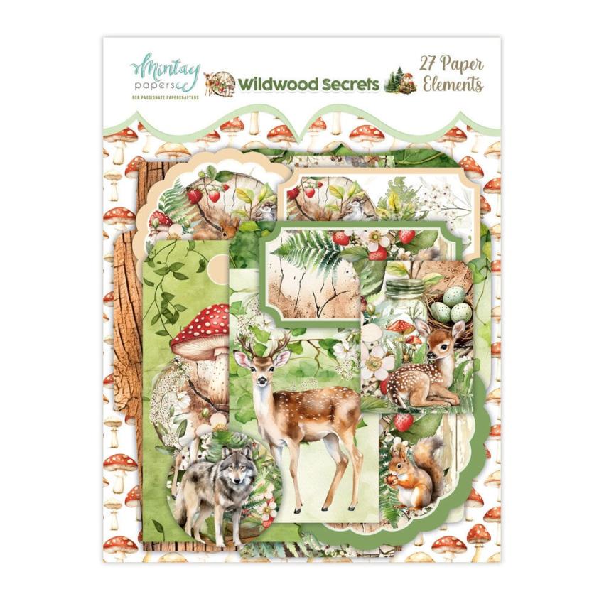 Mintay Papers - Papier Elemente - Stanzteile "Wildwood Secrets" Paper Elements 6x8 Inch