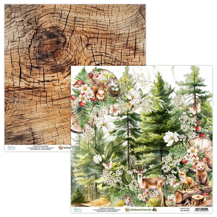 Mintay Papers - Designpapier "Wildwood Secrets" Scrapbooking Paper Pad 8x8 Inch - 24 Bogen