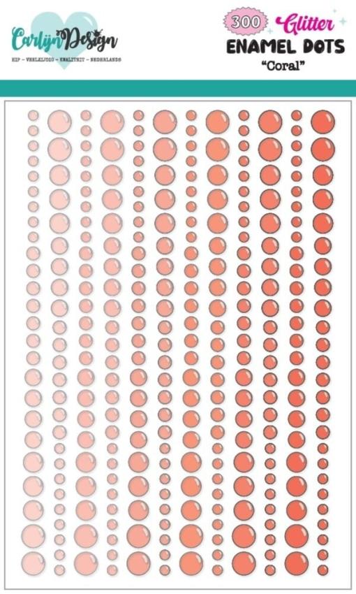 Carlijn Design - Klebesteine "Coral" Enamel Dots 300 Stück