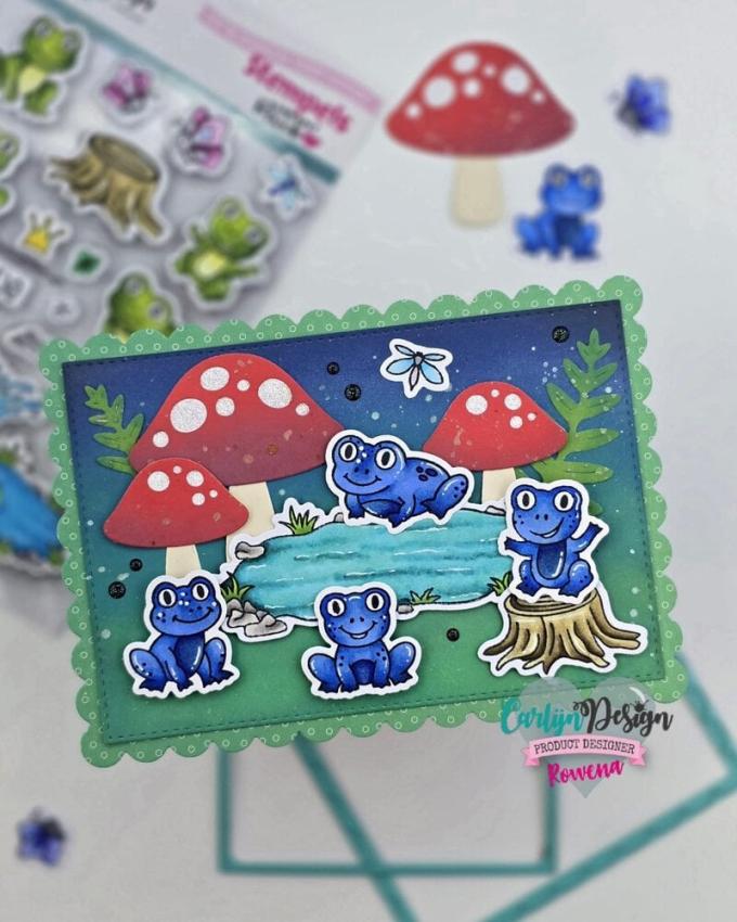 Carlijn Design - Stempelset "Kikker Vriendjes" Clear Stamp 