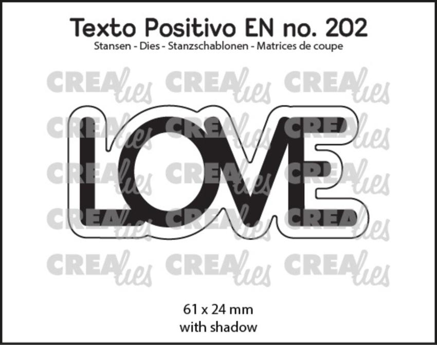 Crealies - Stanzschablone "Love" Texto Positivo Dies