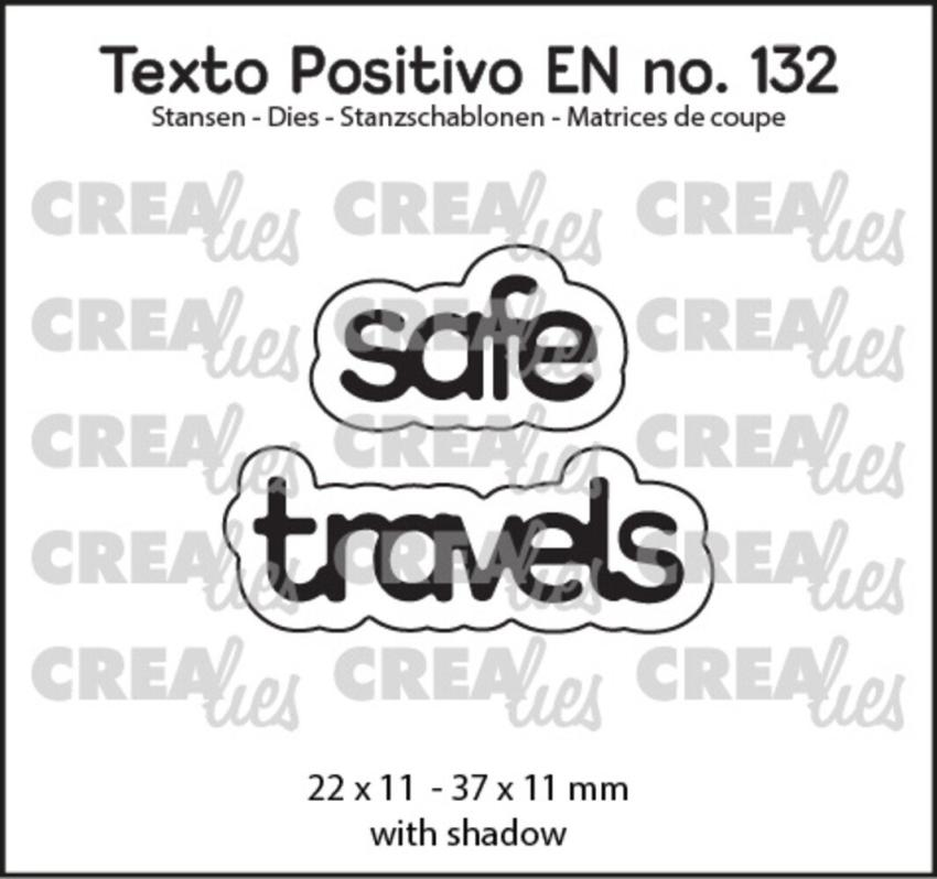 Crealies - Stanzschablone "Safe Travels" Texto Positivo Dies