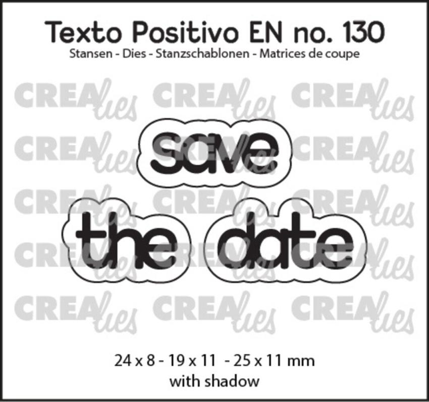 Crealies - Stanzschablone "Save The Date" Texto Positivo Dies