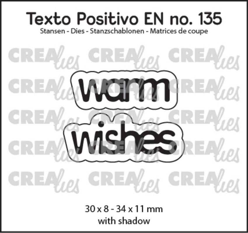 Crealies - Stanzschablone "Warm Wishes" Texto Positivo Dies