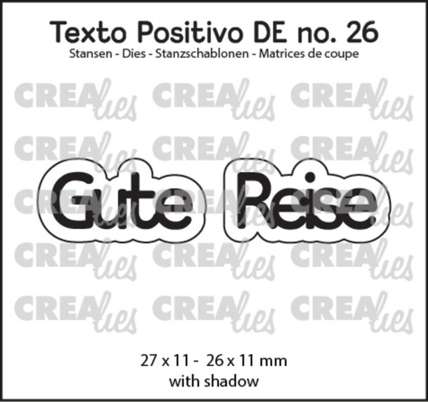 Crealies - Stanzschablone "Gute Reise" Texto Positivo Dies