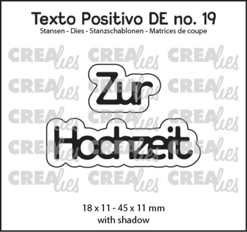 Crealies - Stanzschablone "Zur Hochzeit" Texto Positivo Dies