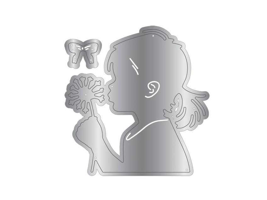 Crafters Companion - Stempelset, Stanzschablone & Schablone "Make a Wish" Stamp, Dies & Stencil