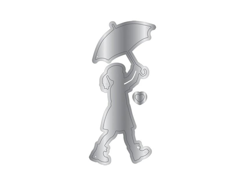 Crafters Companion - Stempelset, Stanzschablone & Schablone "Showered In Love" Stamp, Dies & Stencil