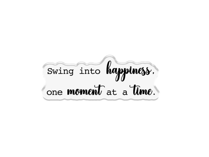 Crafters Companion - Stempelset, Stanzschablone & Schablone "Swing Into Happiness" Stamp, Dies & Stencil