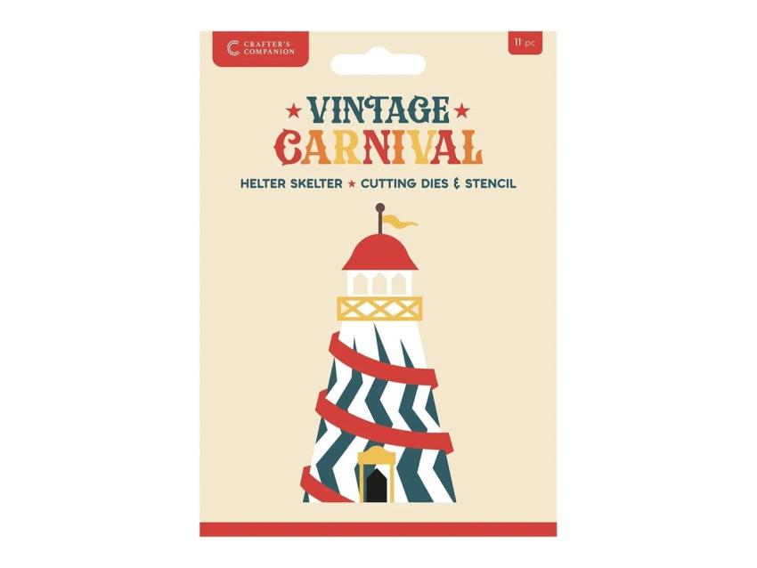 Crafters Companion - Stanzschablone & Schablone "Vintage Carnival" Dies & Stencil