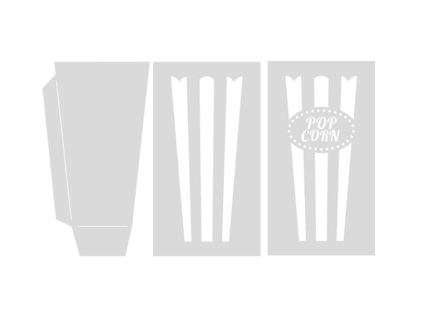 Crafters Companion - Stanzschablone & Schablone "Popcorn Treat Box" Dies & Stencil
