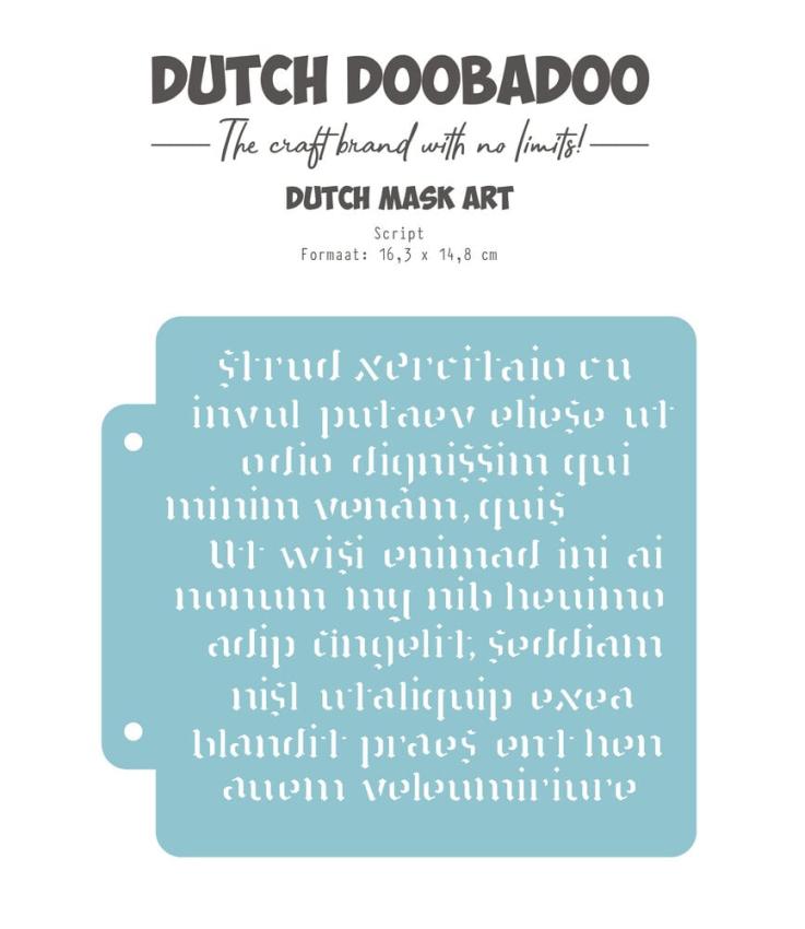 Dutch Doobadoo - Schablone A5 "Script" Stencil - Dutch Mask Art