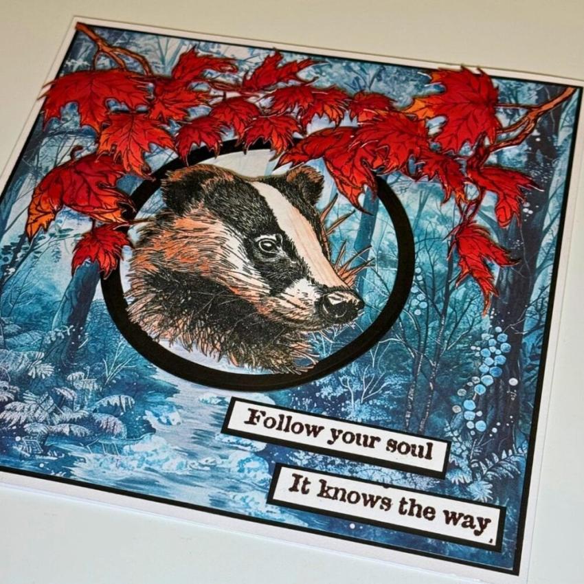 IndigoBlu - Gummistempel Set "Winter Badger" A6 Rubber Stamp
