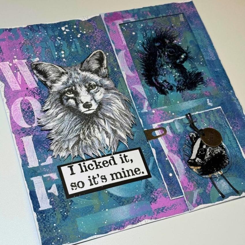 IndigoBlu - Gummistempel Set "Freddy Fox" A6 Rubber Stamp