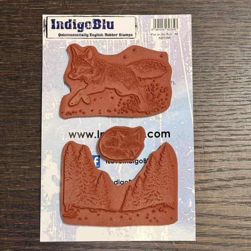 IndigoBlu - Gummistempel Set "Fox on the Run" A6 Rubber Stamp